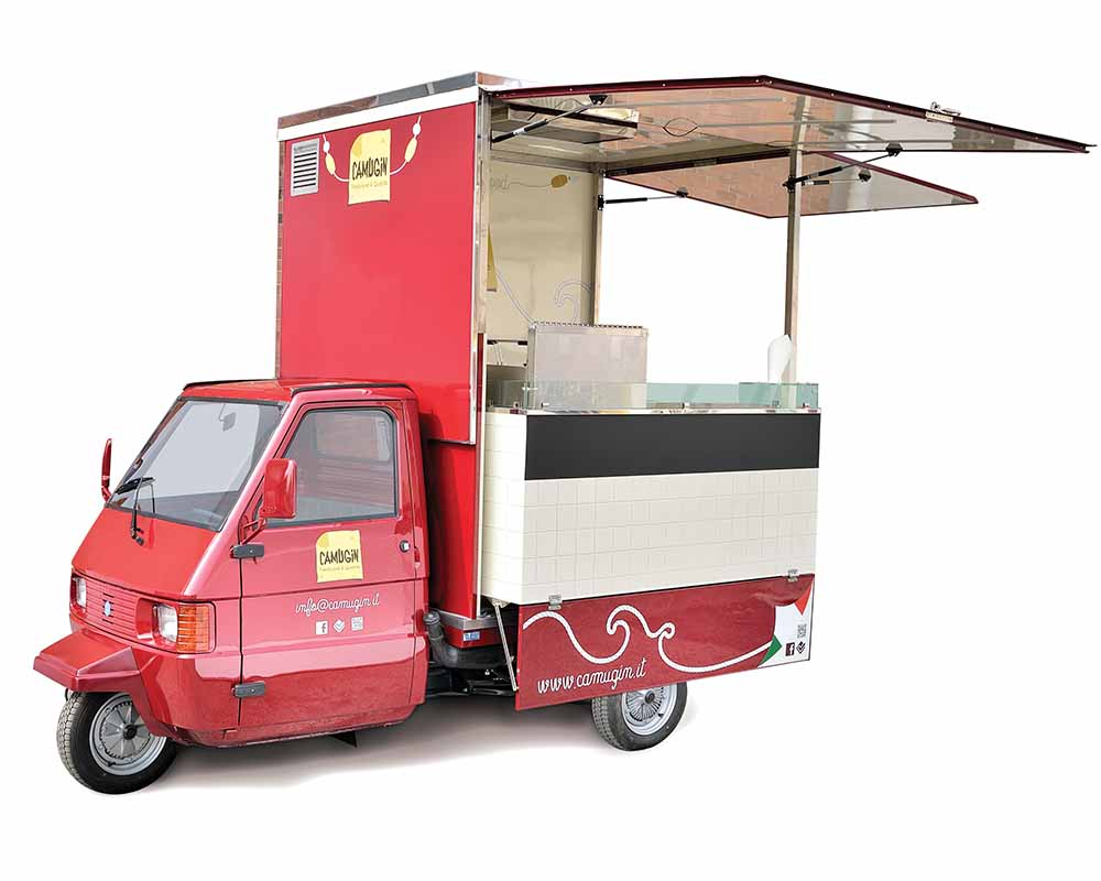Ape piaggio TM designed for street vending and catering - Camugin