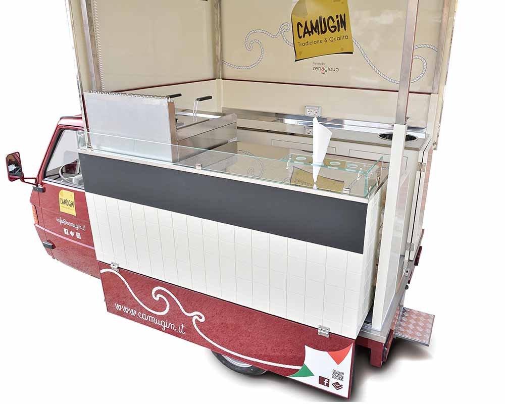 Food catering piaggio van designed for street food trading - Camugin