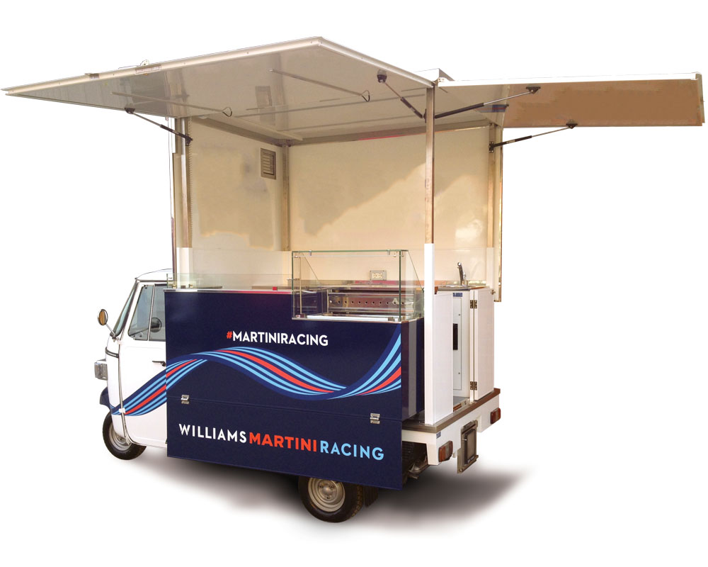 Martini Mobile Cocktail Bar built on Piaggio Van