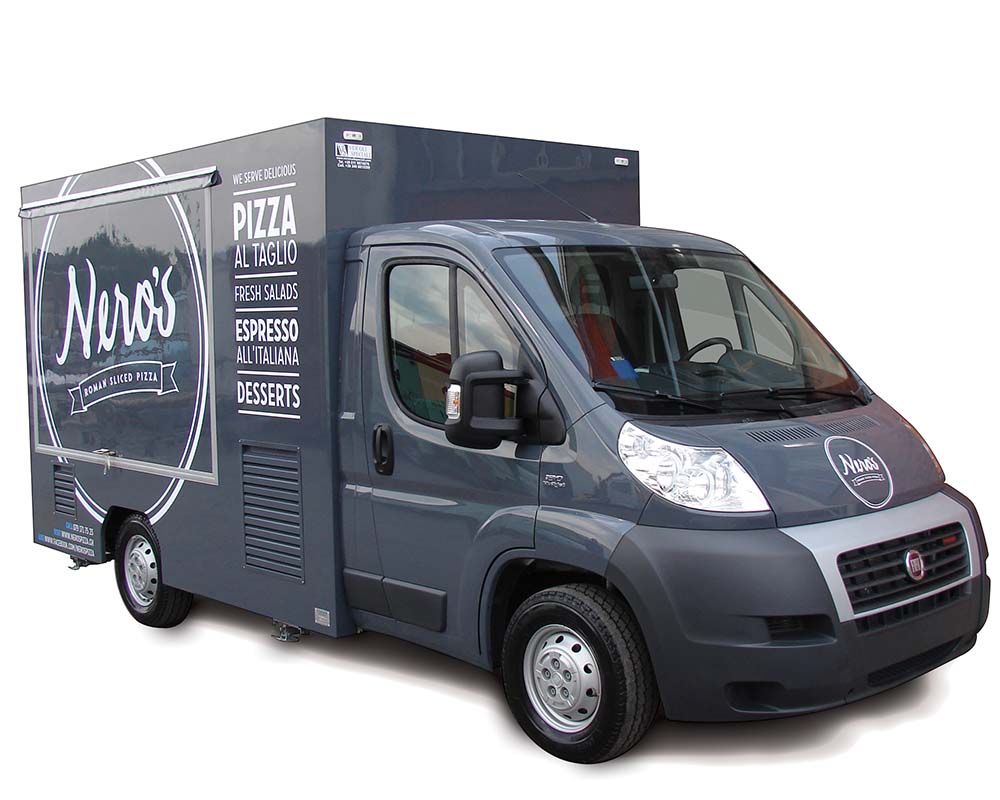 Ducato Food van modified and equipped for the enterprise Nero's Pizza