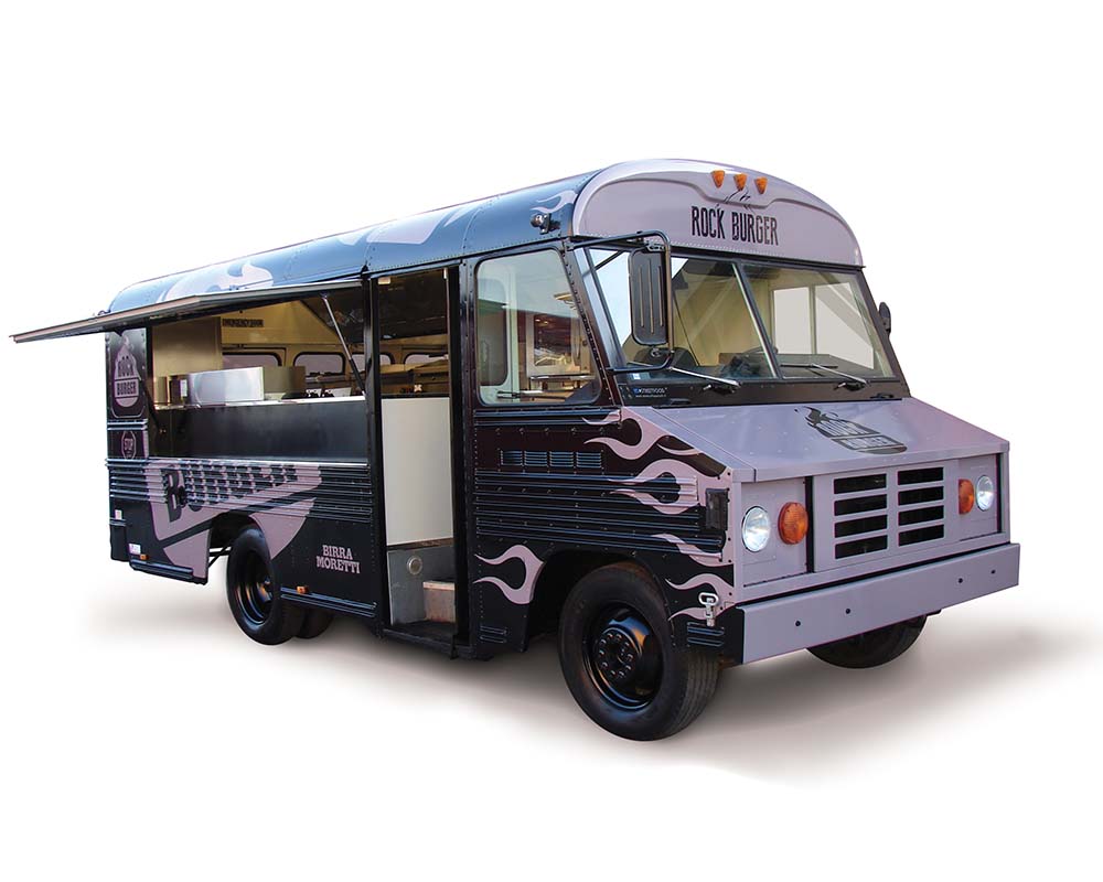 Bus Food Truck - Rock Burger - Veicolo vintage per lo street food