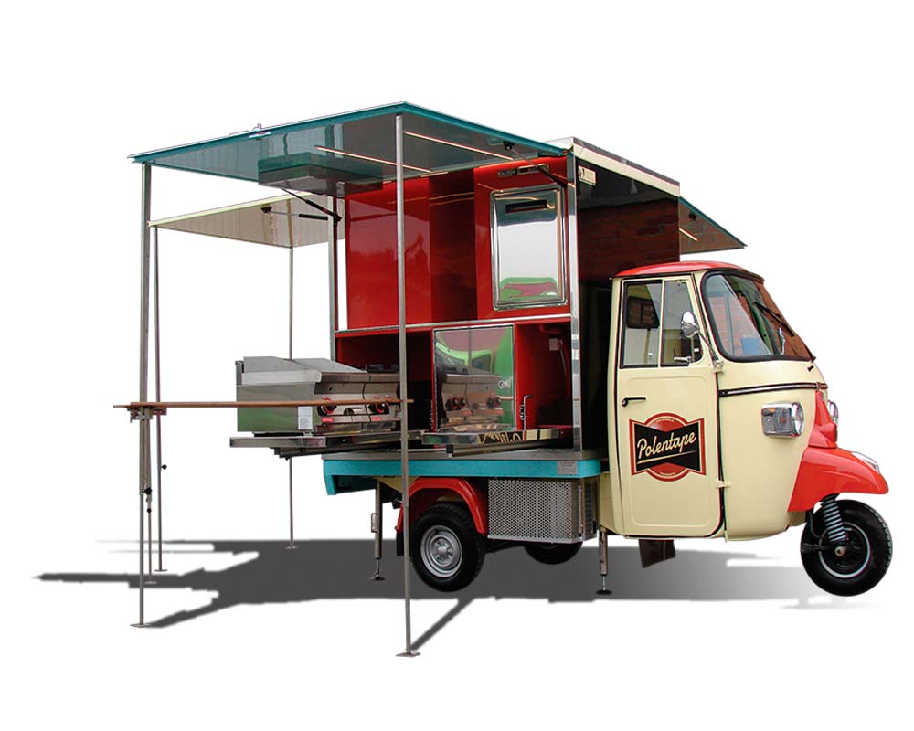 ape food truck con allestimento ristorazione per commercio ambulante