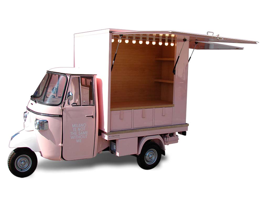 Ape Negozio Piaggio milano rosa clandestino