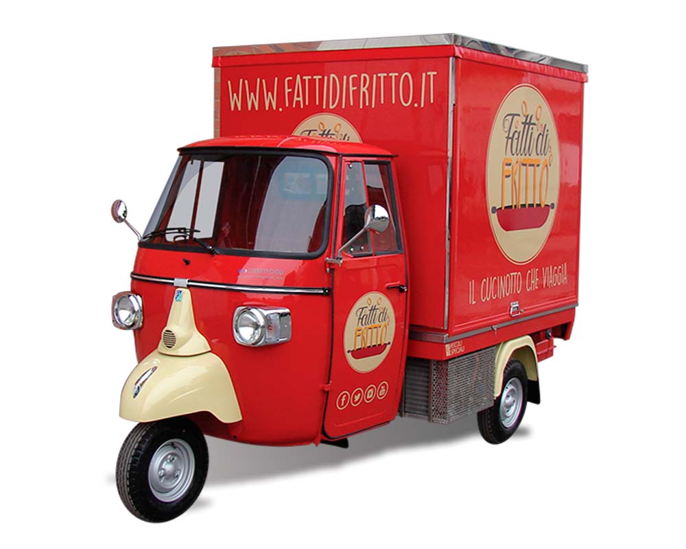 Food Truck Friterie Itinerante | Ape Piaggio pour Restauration | Fatti di fritto