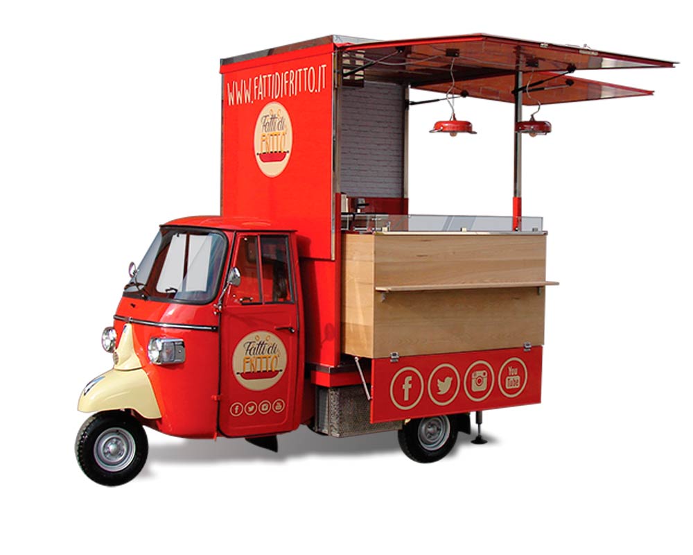 Piaggio fry food van designed for Fatti di Fritto