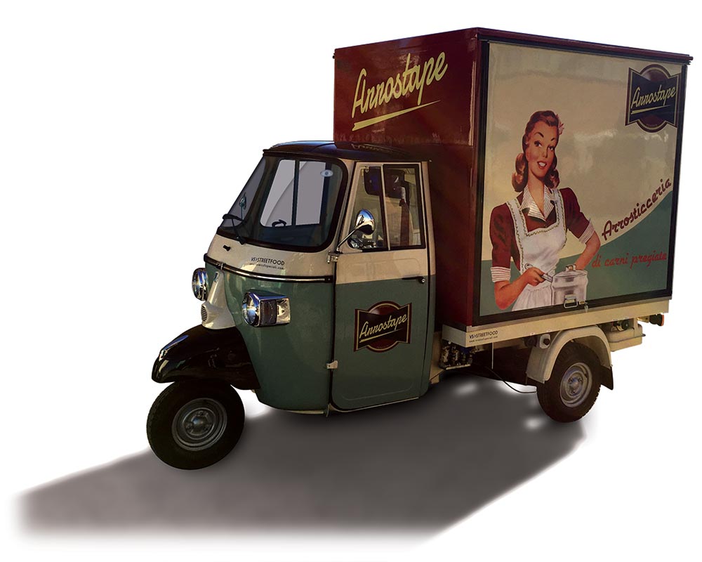 Food Van Piaggio for vending arrosticini skewers