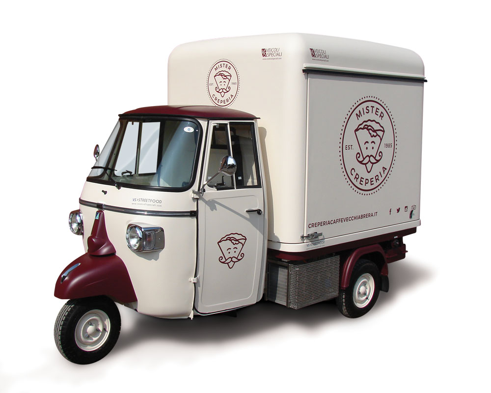 Mister Creperia is an Ape van designed to make and sell Coffee and Crepes
