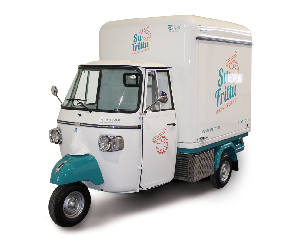 Su Frittu is a Piaggio Food Van for serving seafood delicacies in Cagliari