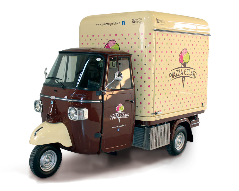 Italian gelati sold from a Piaggio Apecar