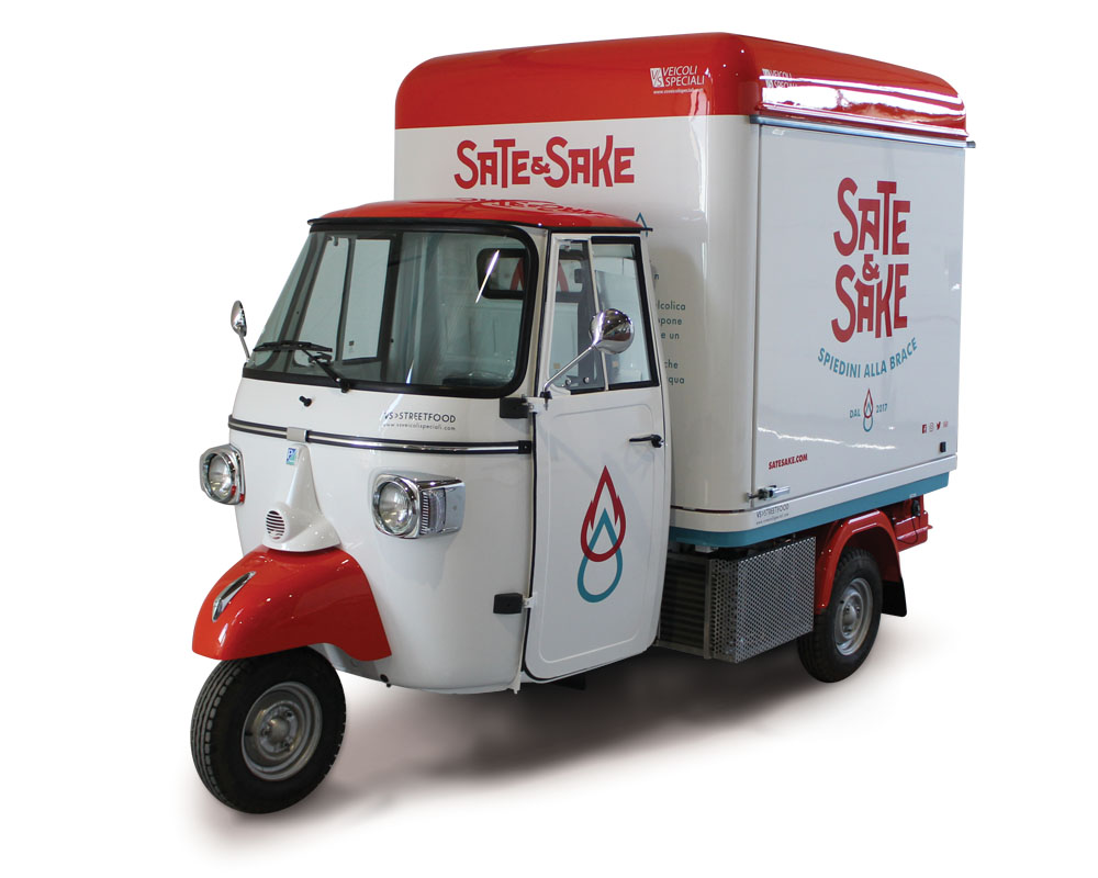 Sate & Sake japanese Piaggio van