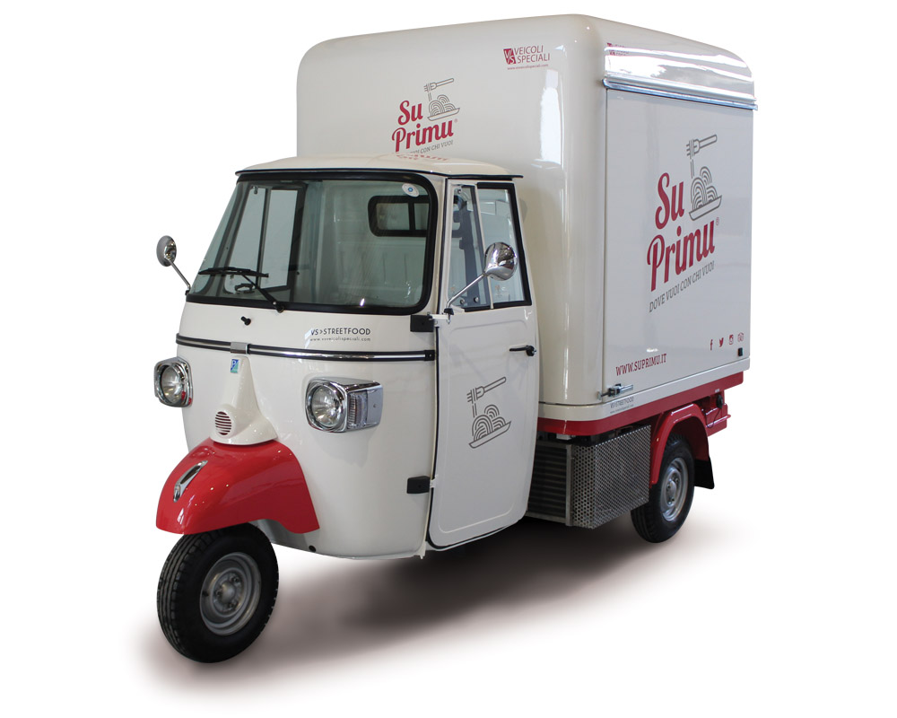 Triporteur Restaurant pour Vente de Street Food | Piaggio Ape V-Curve®