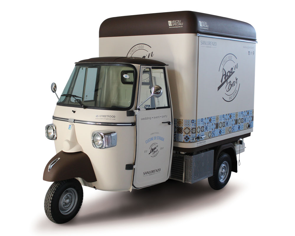 Triporteur Ape Bar-Café | Food Truck Piaggio | "Ape'n Bar" (Sicile)