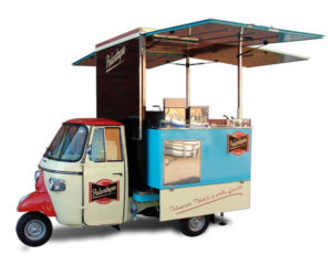 ape food truck per vendita itinerante di polenta