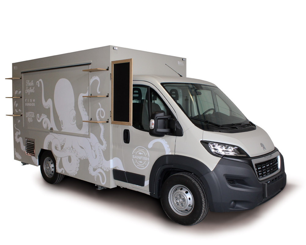 Fish Truck Peugeot Boxer designed for vending fish in Austria | SanFish