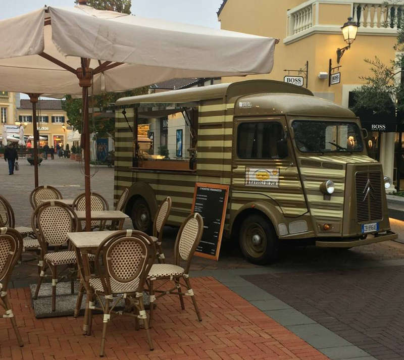 citroen type hy transformed into food truck for vending fresh pasta 