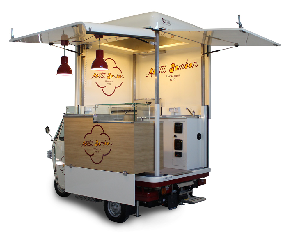 piaggio ape street food per vendita dolci e pasticcini