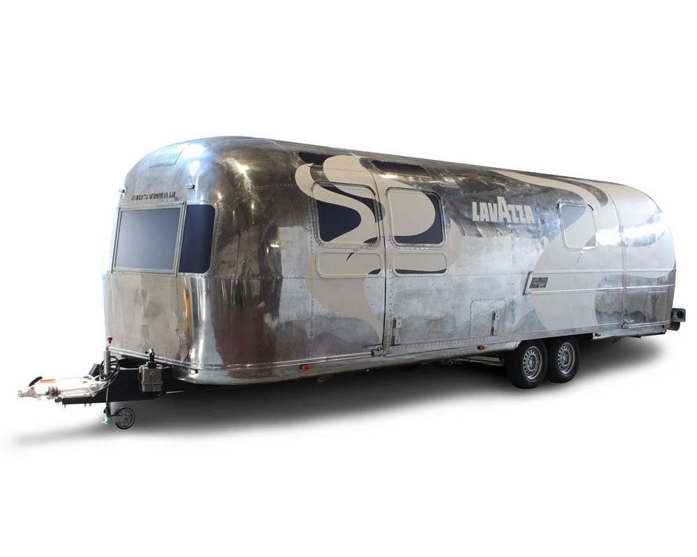 vintage food trailer designed on airstream for lavazza