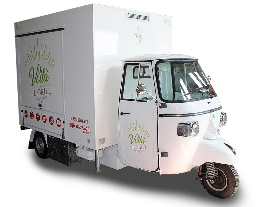 Mobile Commercial Kitchen Piaggio Ape TR Carrefour