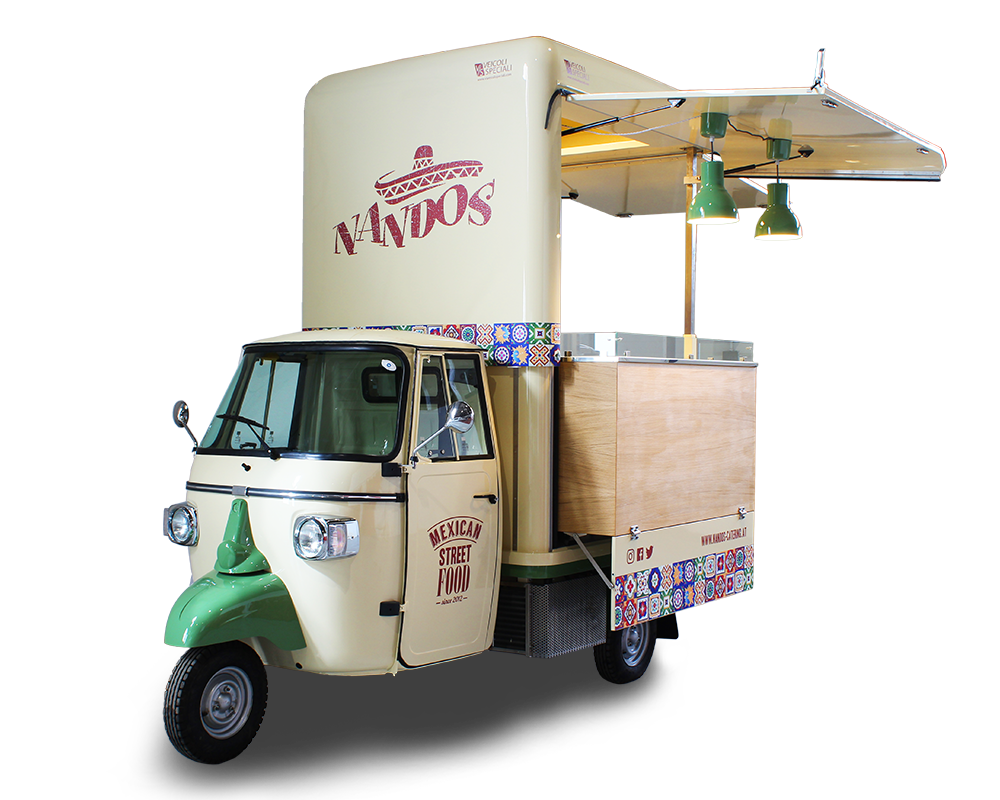 piaggio mini food van for vending mexican burritos