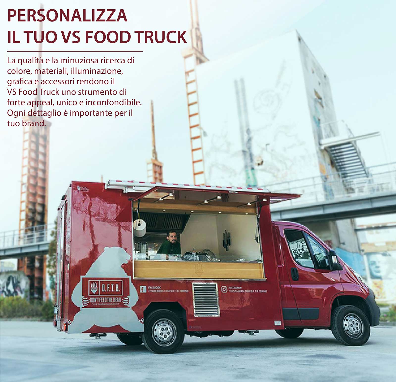 Professional food truck per ristorazione mobile e promozione del brand