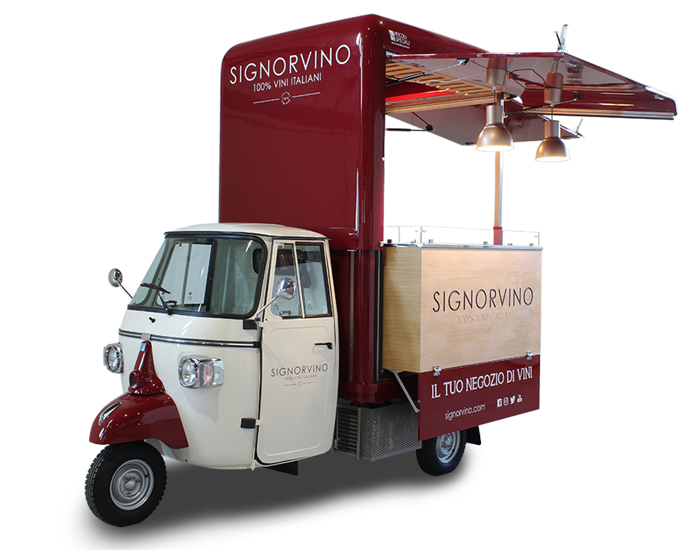 piaggio ape vineria ambulante signorvino