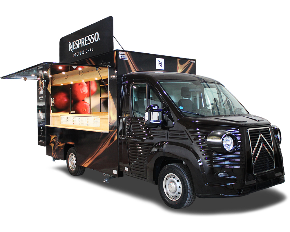 nespresso food truck caffetteria ambulante per promozione prodotti caffè e macchine professionali