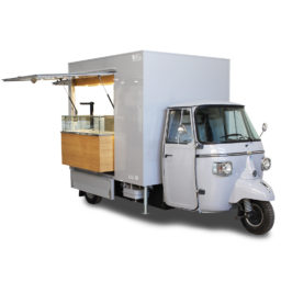 ape piaggio tr converted in mobile restaurant