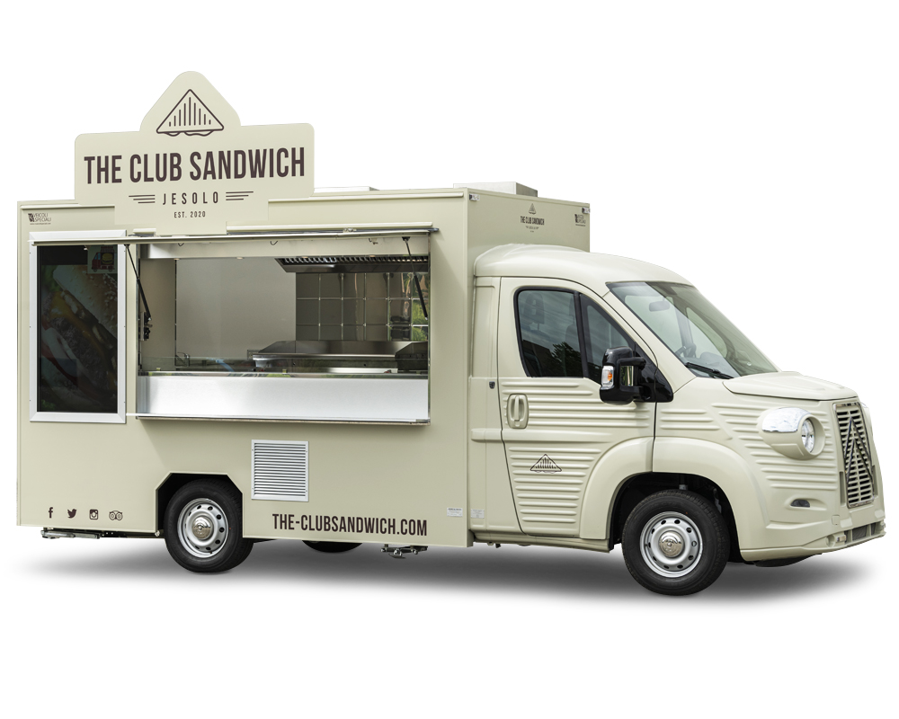 furgone ambulante club sandwich truck con cucina professionale