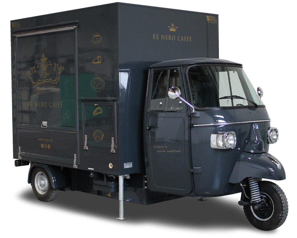 Mobile Coffee Truck Piaggio Ape TR | Neapolitan Cafeteria | Re Nero