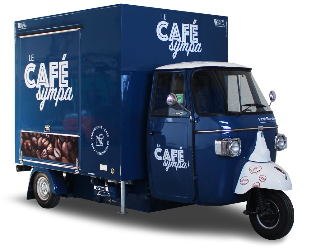 Kaffeemobile in Krankenhaus platziert | Piaggio Ape TR® | Café Sympa