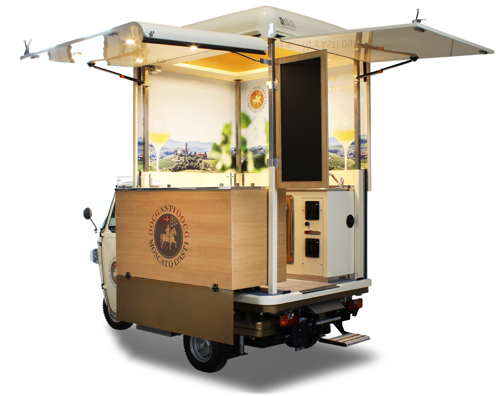 ape wine bar consorzio asti docg food truck vineria per vendere e promuovere vino e spumante