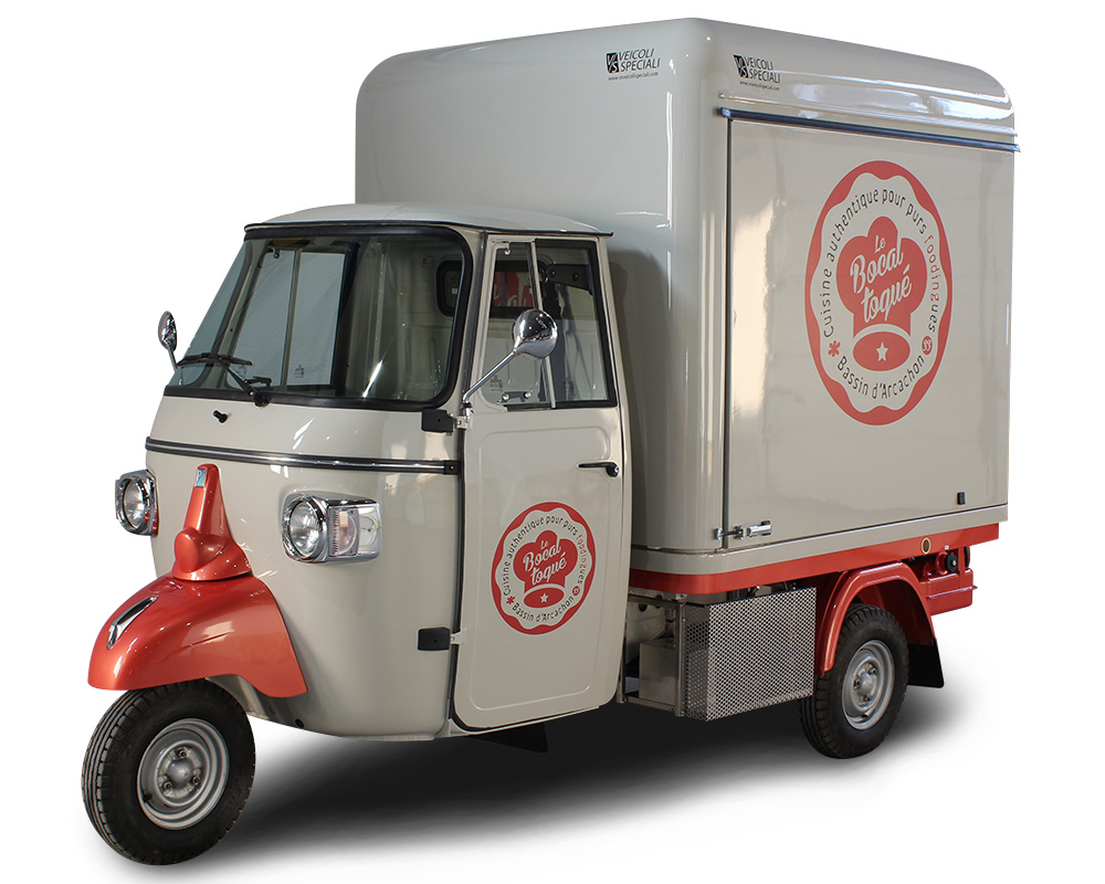 Petit Restaurant Mobile Triporteur Piaggio La Bocal Toqué Chef Nouvelle-Aquitaine