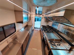 custom food trailer with professional kitchen for large restaurants
