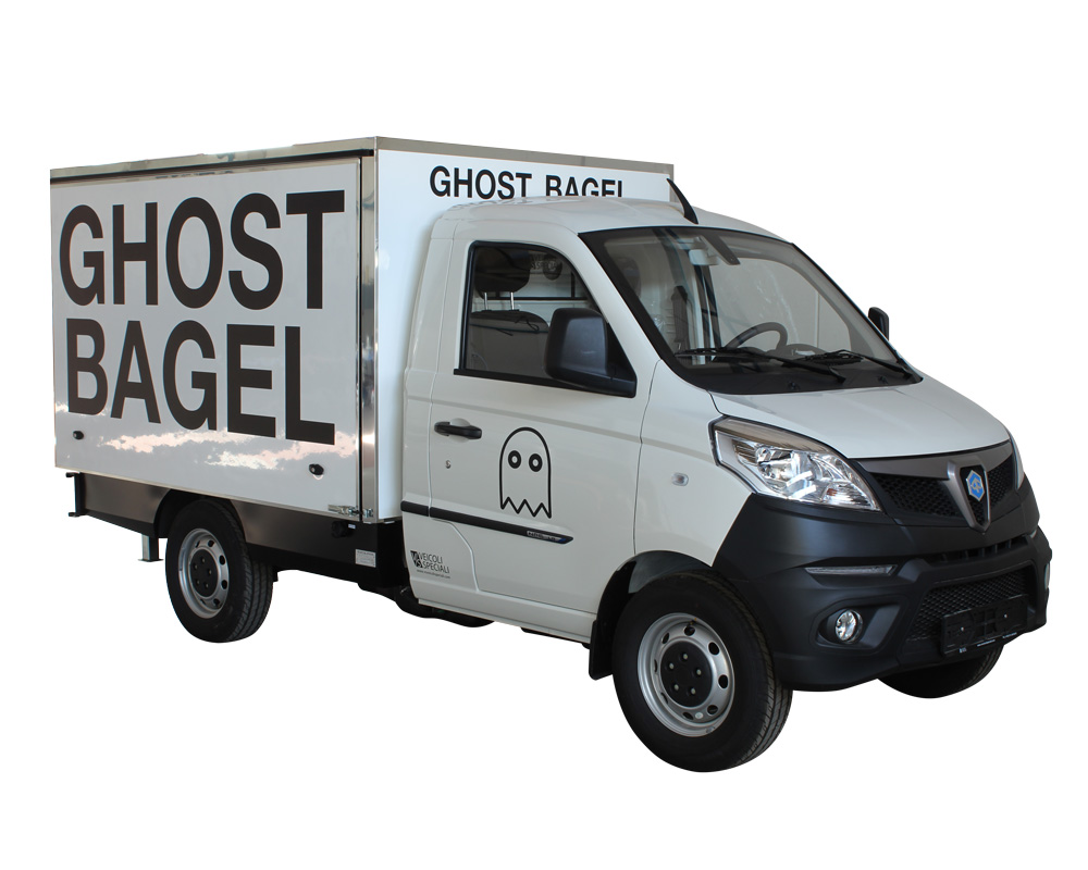 bagel truck ghost bagel american breakfast in Lugano, Switzerland