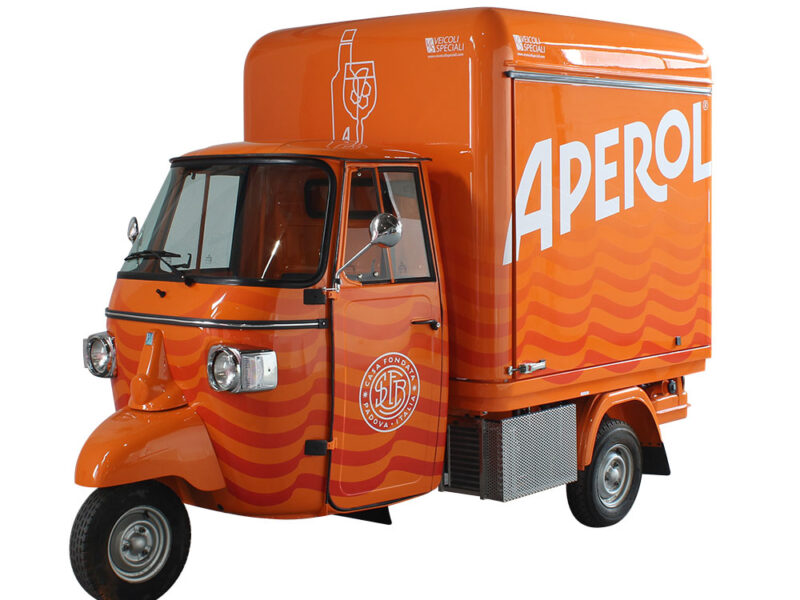 drink truck aperol bronnimann built on Piaggio Ape