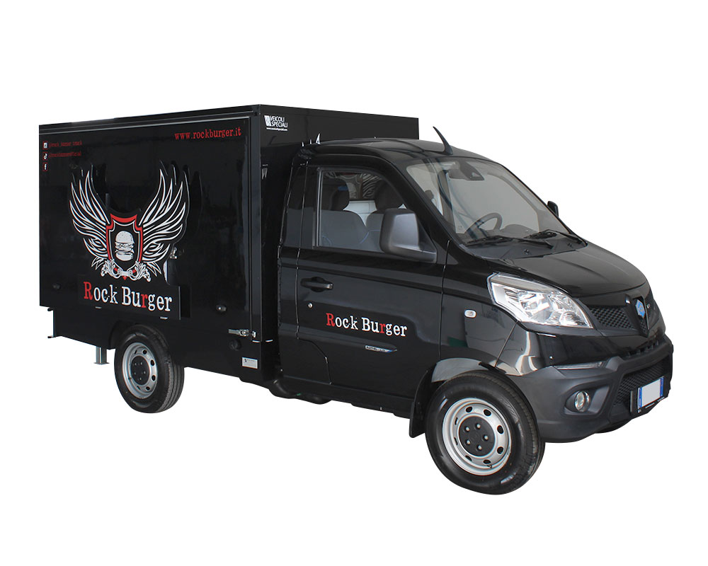 hamburger truck piaggio porter designed for rock burger by VS