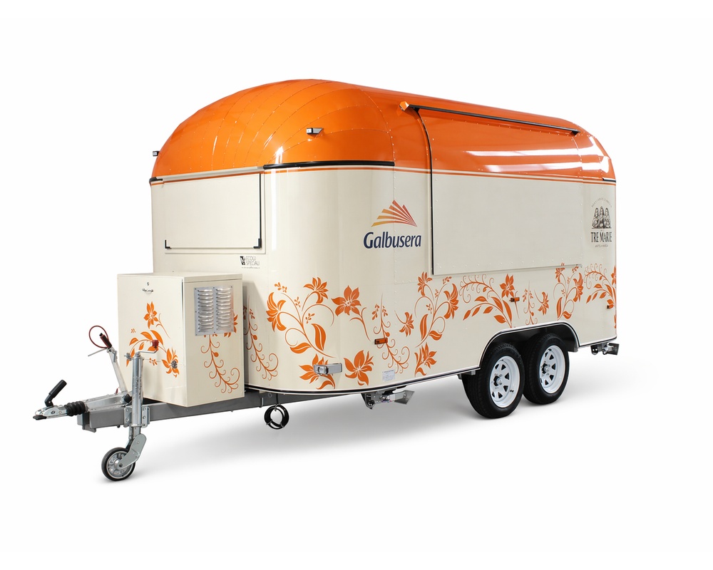 galbusera rimorchio autonegozio realizzato su aircrome da 4 metri