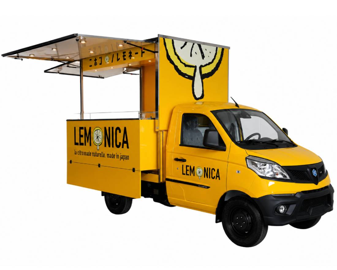 drink truck piaggio porter lemonica costruito su misura per Lemonade azienda giapponese